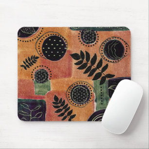 Abstract Geometric Circles Shapes and Leaves Mouse Pad