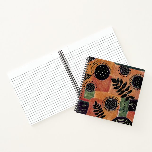 Abstract Geometric Circles Shapes and Leaves | Notebook (Inside)