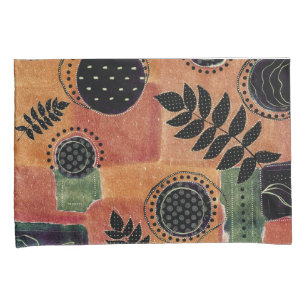 Abstract Geometric Circles Shapes and Leaves   Pillowcase