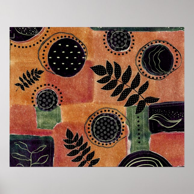 Abstract Geometric Circles Shapes and Leaves | Poster (Front)