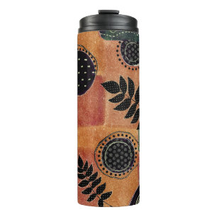 Abstract Geometric Circles Shapes and Leaves   Thermal Tumbler