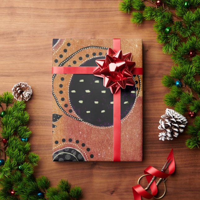 Abstract Geometric Circles Shapes and Leaves | Wrapping Paper (Holiday Gift)
