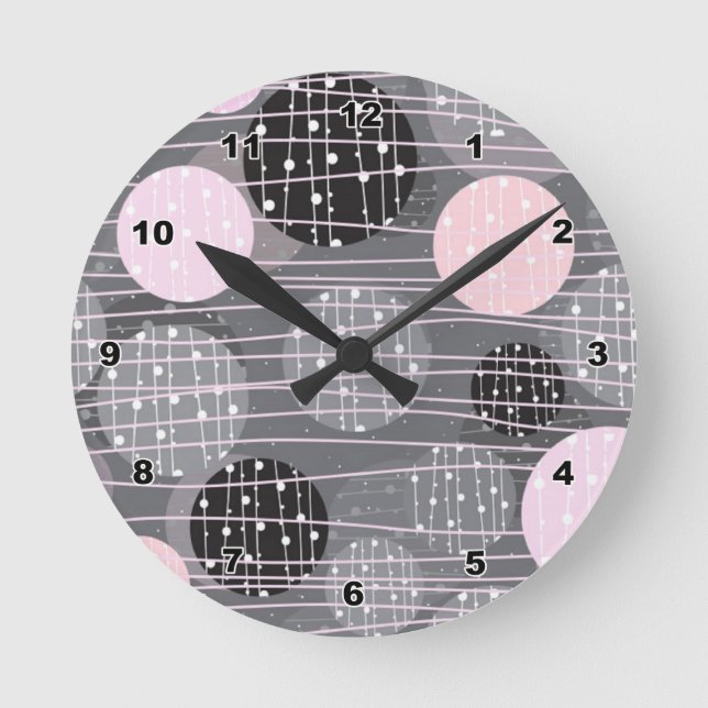 Abstract Geometric Circles Wall Clock (Front)