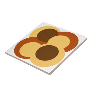 Abstract Geometric Circular Shapes Ceramic Tile