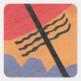 Abstract Geometric Collage Square Sticker
