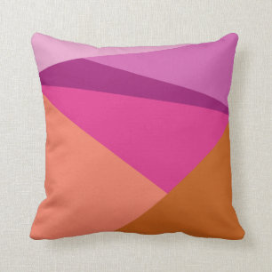 Abstract Geometric Colour Block Art in Purple Cushion