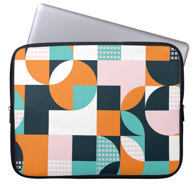 Abstract Geometric: Colourful 3D Effect. Laptop Sleeve (Front)