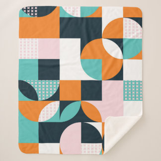 Abstract Geometric: Colourful 3D Effect. Sherpa Blanket