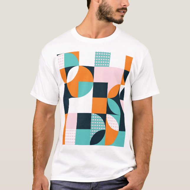 Abstract Geometric: Colourful 3D Effect. T-Shirt (Front)