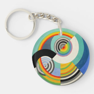 abstract geometric colourful by Robert Delaunay Key Ring
