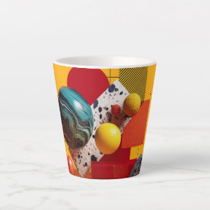 Abstract geometric colourful composition  latte mug