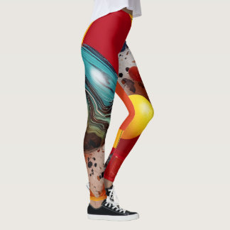 Abstract geometric colourful composition  leggings