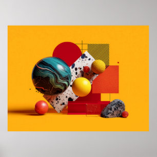 Abstract geometric colourful composition  poster