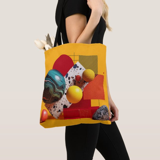 Abstract geometric colourful composition  tote bag (Close Up)