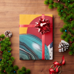 Abstract geometric colourful composition  wrapping paper