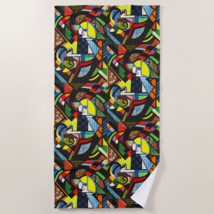 Abstract Geometric Colourful Modernist Painting Beach Towel