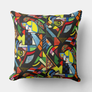 Abstract Geometric Colourful Modernist Painting Cushion