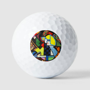 Abstract Geometric Colourful Modernist Painting Golf Balls