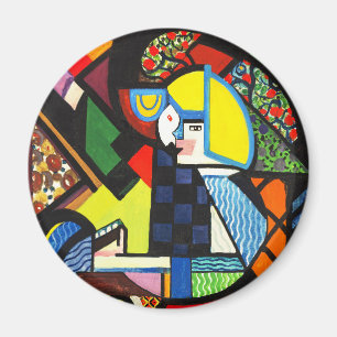 Abstract Geometric Colourful Modernist Painting Magnet