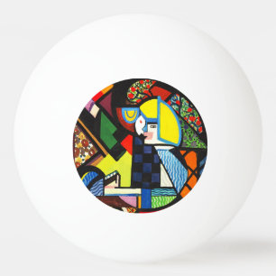Abstract Geometric Colourful Modernist Painting Ping Pong Ball