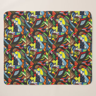 Abstract Geometric Colourful Modernist Painting Sherpa Blanket