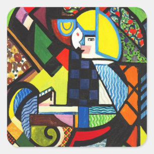 Abstract Geometric Colourful Modernist Painting Square Sticker