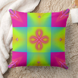 Abstract Geometric Colourful Prism Cross Pattern Cushion
