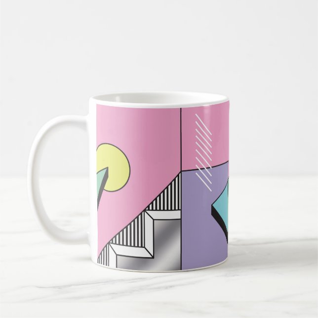 Abstract geometric composition background in postm coffee mug (Left)