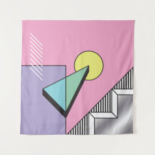 Abstract geometric composition background in postm tapestry