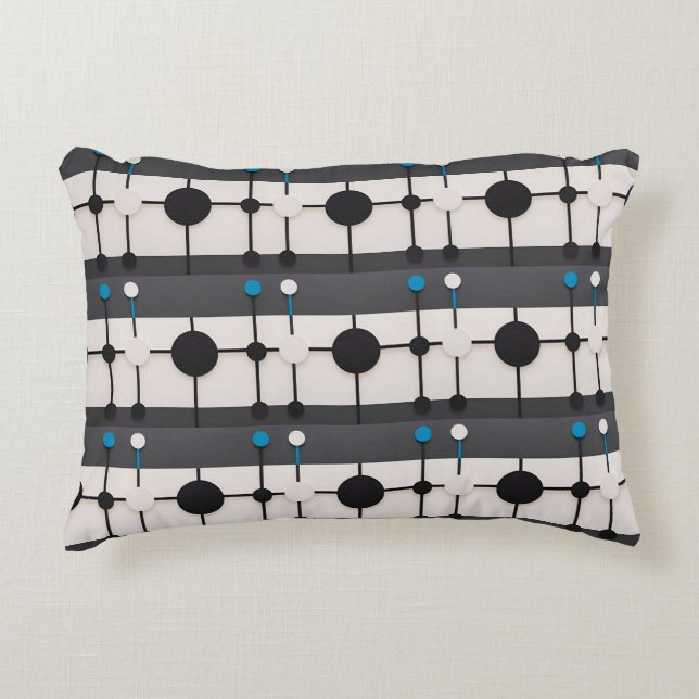 Abstract Geometric Composition Featuring Circles Decorative Cushion (Front)