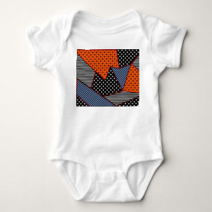 Abstract Geometric Composition: Orange Blue Patter Baby Bodysuit