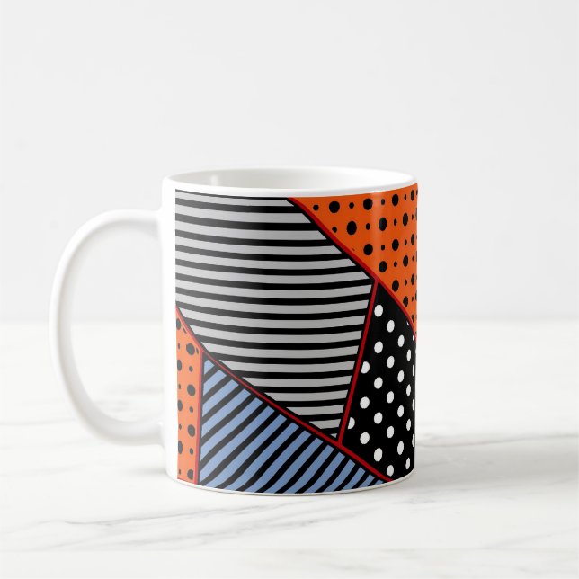 Abstract Geometric Composition: Orange Blue Patter Coffee Mug (Left)
