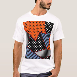 Abstract Geometric Composition: Orange Blue Patter T-Shirt