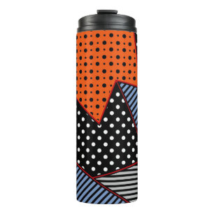 Abstract Geometric Composition: Orange Blue Patter Thermal Tumbler