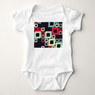 Abstract Geometric, Computational Art Illustration Baby Bodysuit