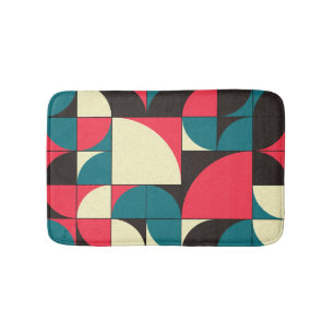 Abstract geometric, computational art illustration bath mat
