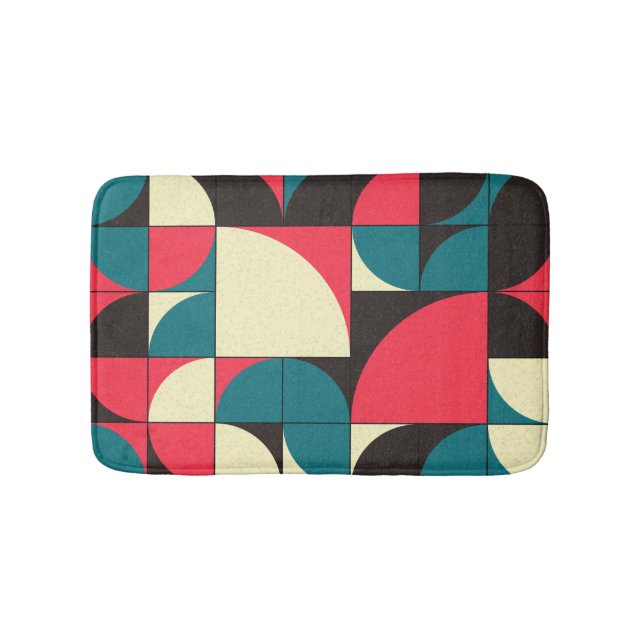 Abstract geometric, computational art illustration bath mat (Front)