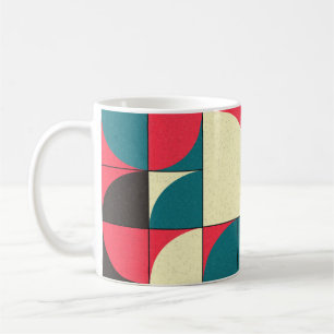 Abstract geometric, computational art illustration coffee mug