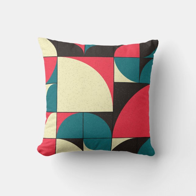 Abstract geometric, computational art illustration cushion (Front)