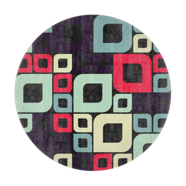 Abstract Geometric, Computational Art Illustration Cutting Board (Front)