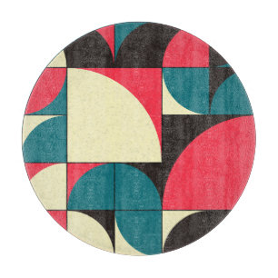 Abstract geometric, computational art illustration cutting board