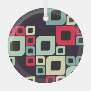 Abstract Geometric, Computational Art Illustration Glass Tree Decoration