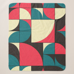 Abstract geometric, computational art illustration sherpa blanket