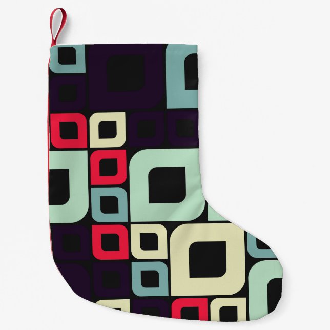 Abstract Geometric, Computational Art Illustration Small Christmas Stocking (Front)