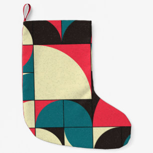 Abstract geometric, computational art illustration small christmas stocking