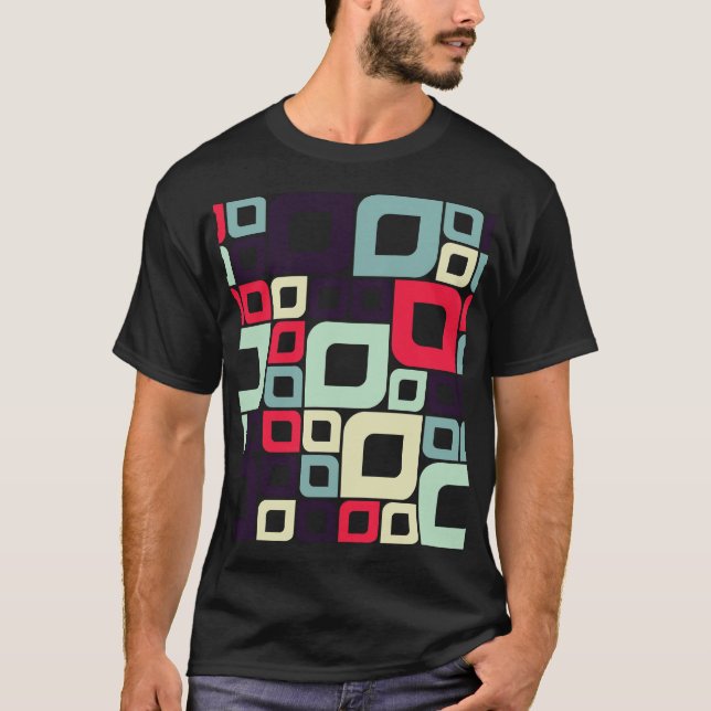Abstract Geometric, Computational Art Illustration T-Shirt (Front)