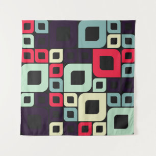 Abstract Geometric, Computational Art Illustration Tapestry