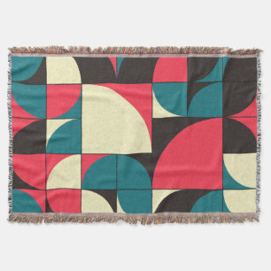 Abstract geometric, computational art illustration throw blanket