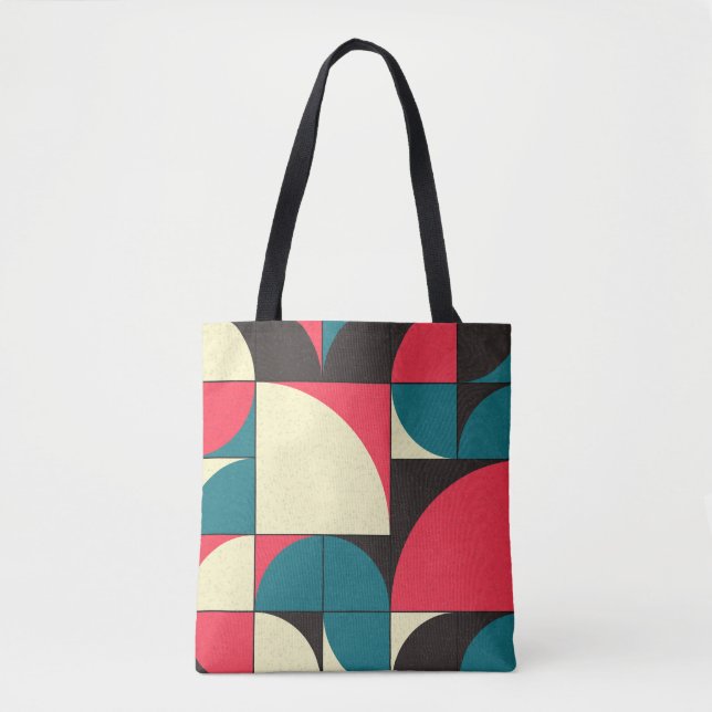 Abstract geometric, computational art illustration tote bag (Front)