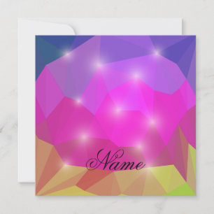 Abstract Geometric Crystal Mosaic in Pink Invitation